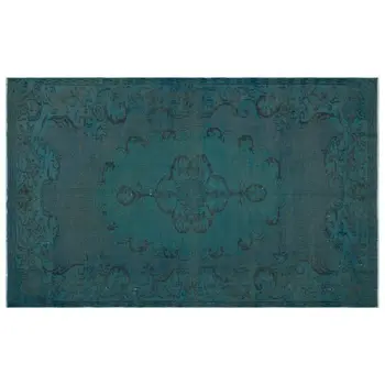 

Handmade Green Vintage Overdyed Turkish Area Rug 157x263 Cm-5'2''X8'8''