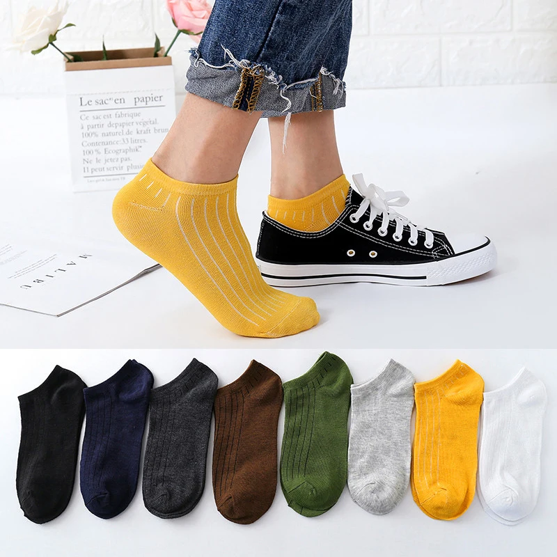 

Men's solid color socks, pure cotton comfort socks, compression invisible striped socks, ankle socks, boat socks Glittery