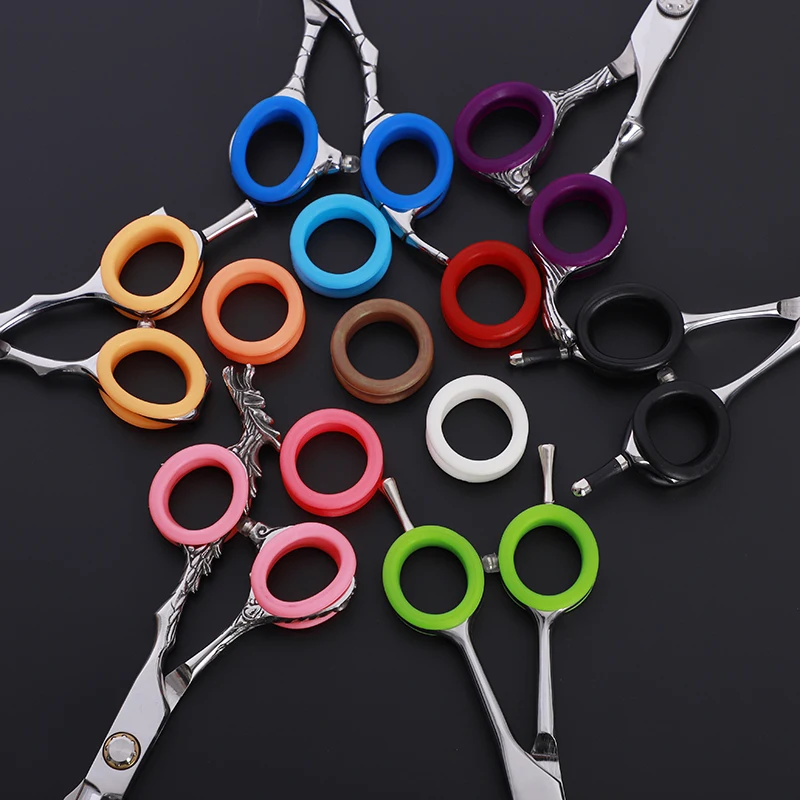 

10 pcs/lot Wholesale 1 size silica gel Finger Rings fit any Scissors Inserts Haircutting Styling tools Accessories Salon Parts