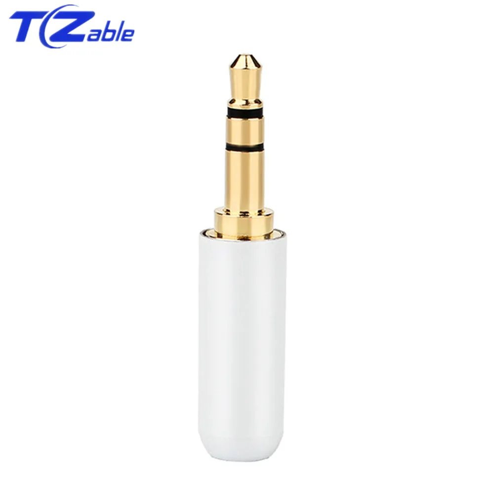 3.5mm 3 pole White 50 шт. 3,5 мм разъем для наушников 3/4 полюсов Позолоченный разъем для наушников кабель для ремонта припоя адаптер Jack мужской аудио 3,5 стерео - Цвет: 3.5mm 3 pole White