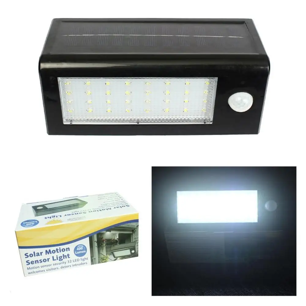 

32 LED Solar Powered PIR Motion Sensor Wall Lamp Garden Yard Security Spotlight IP65 Waterproof Outdoor Garden Light