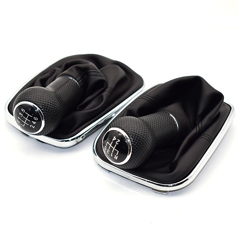 

12mm 5/6 Speed Gear Shift Knob Lever Shifter Gaitor Boot PU Leather For Volkswagen VW 2003-2008 Golf 4 IV MK4 GTI R32 Jetta