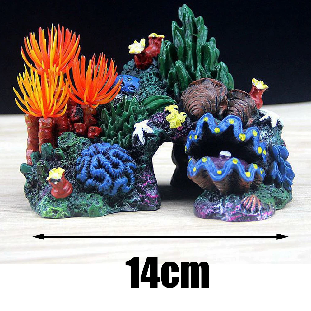 Аквариумный искусственный Коралл риф Смола Коралл растение ракушка аквариум подводная пещера Украшение Декор 14*10*10cm