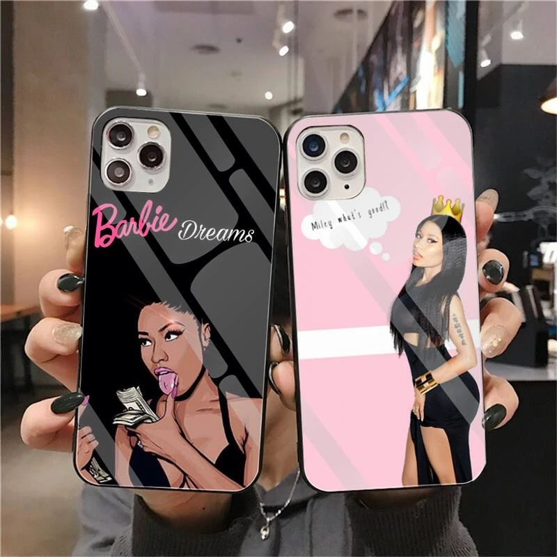 Nicki Minaj Phone Case Tempered Glass For iPhone 12 pro max mini 11 Pro XR XS MAX 8 X 7 6S 6 Plus SE 2020 cover iphone 6 case