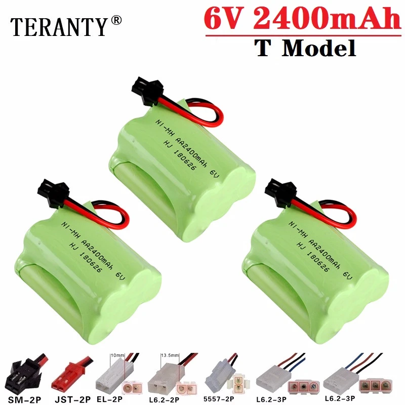 (T Model ) 6v 2400mah NiMH Battery For Rc toys Cars Tanks Trucks Robots Boats Guns Rechargeable AA Pack 3Pcs | Электроника
