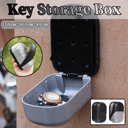 Caja de Seguridad de aleación de aluminio montada en la pared, caja de almacenamiento de llaves con combinación de 4 dígitos para interior y exterior