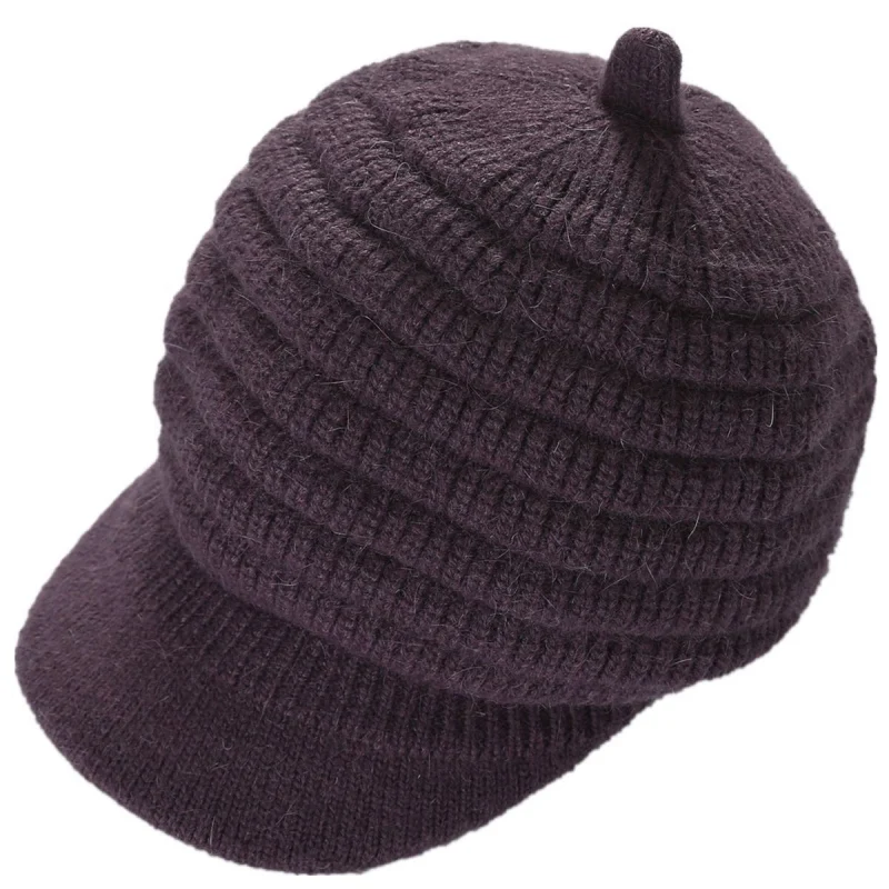 Зимняя вязаная кепки для женщин однотонные Цвет шапочка мягкая теплая шапка из кроличьего меха для Для женщин новое поступление - Цвет: G