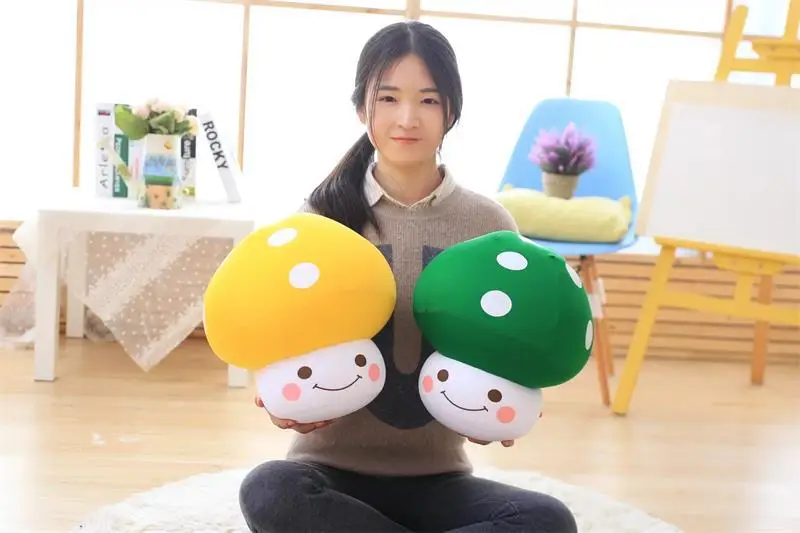 Cute Colorful Foam Particles Mushroom Pillow Stuffed Toy Performance Props Children Holiday Gift