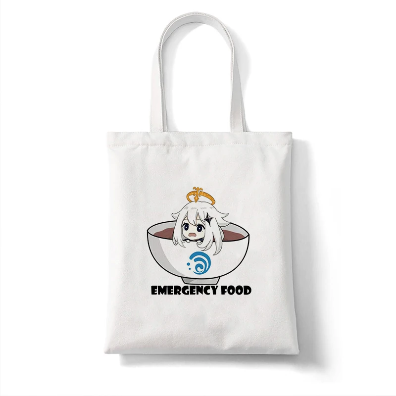 Canvas Bag Shopper Bag Genshin Game Kawaii Anime Shopping Bags Handbags Shoulder Bag Casual Handbag Women High Capacity Eco Bag