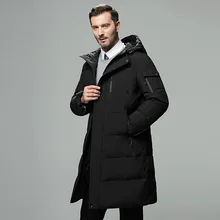 

New Cotton Wadded Jecked for Men Solid Long Winter Mens Coats Long Sleeve Hooded Mens Parkas