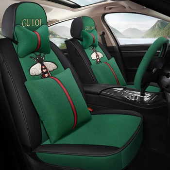 

Full Coverage flax fiber car seat cover auto seats covers for vw amarok golf 2 3 4 5 6 7 mk2 mk3 mk4 mk5 mk6 mk7