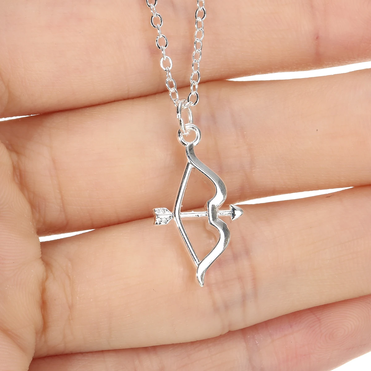 Trendy Tiny Bow Arrow Short Pendant Necklace Women Silver Plated Chain Lover Lady Girl Bijoux Fashion Jewelry Valentine Gift