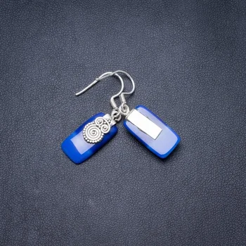 

Natural Botswana Agate Handmade Unique 925 Sterling Silver Earrings 1.25" Y3272