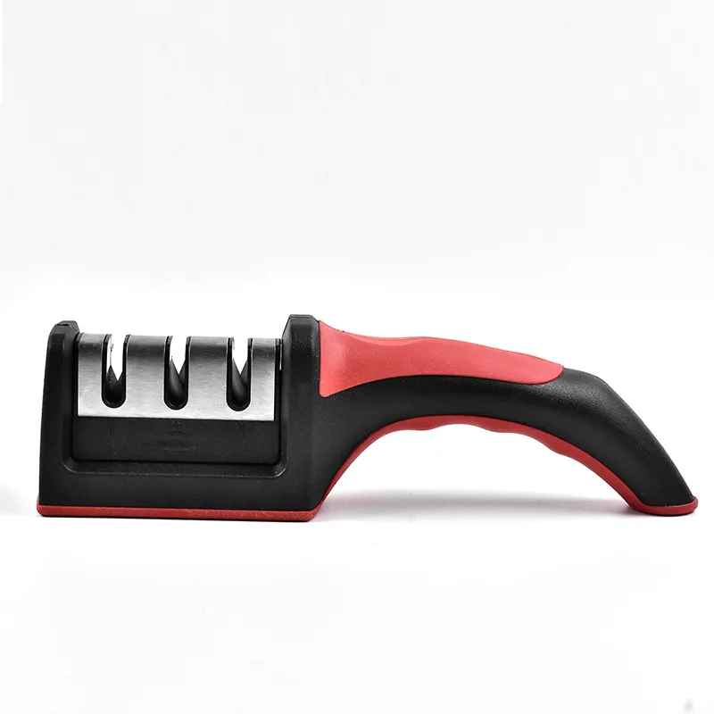 

Kitchen tungsten steel three-stage whetstone Multi-function hand-held diamond three-section sharpening tool