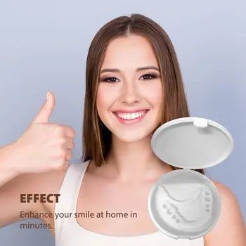

1pair Silicone Fake Teeth Upper False Fake Tooth Cover Snap On Smile Cosmetic Denture Care Oral Care Plastic Whitening