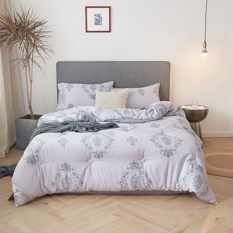 Зимнее утепленное одеяло, утепленное одеяло с цветочным принтом, Мягкое хлопковое полиэфирное теплое серое одеяло, 150*200 см, 200*230 см, сердце