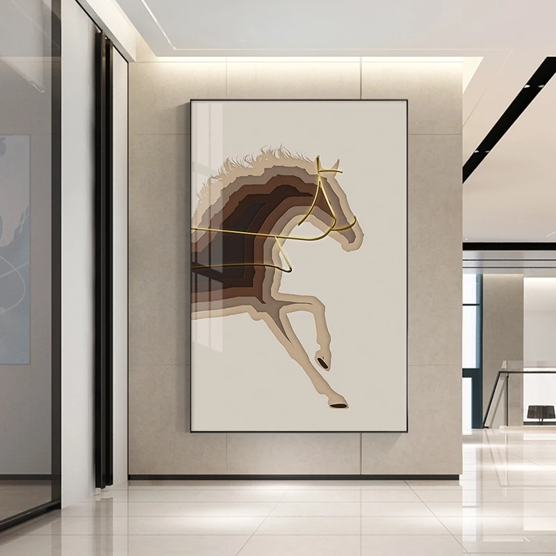 

Creative Abstract Animal Canvas Painting Horse Elephant Nordic Poster Print Wall Art Picture Modern Living Room Decor Cuadros