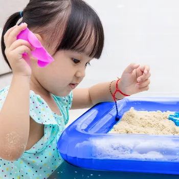 Children Toy Sand Table Indoor Multifunction Inflatable Baby Swimming Pool Fish Pond Blue Sand Table Kid Party Play 40*25cm 2pcs 2