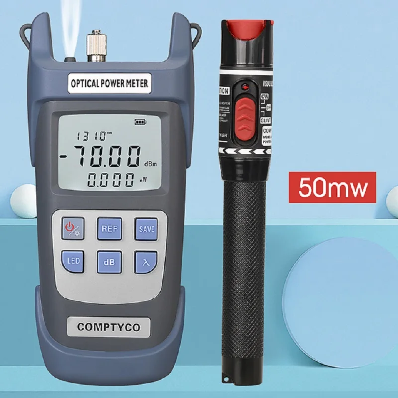

2 IN1 FTTH Fiber Optic Tester Tool Kit Optical Power Meter(OPM -70 ~+10dBm) Visual Fault Locator(30/10/20/50mw VFL) Combination