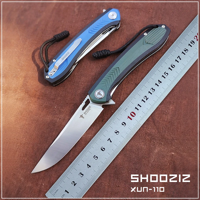 SHOOZIZ  folding knife G10 handle D2 bearing tactical  outdoor self defense hunting cutter Pocket knives EDC tools