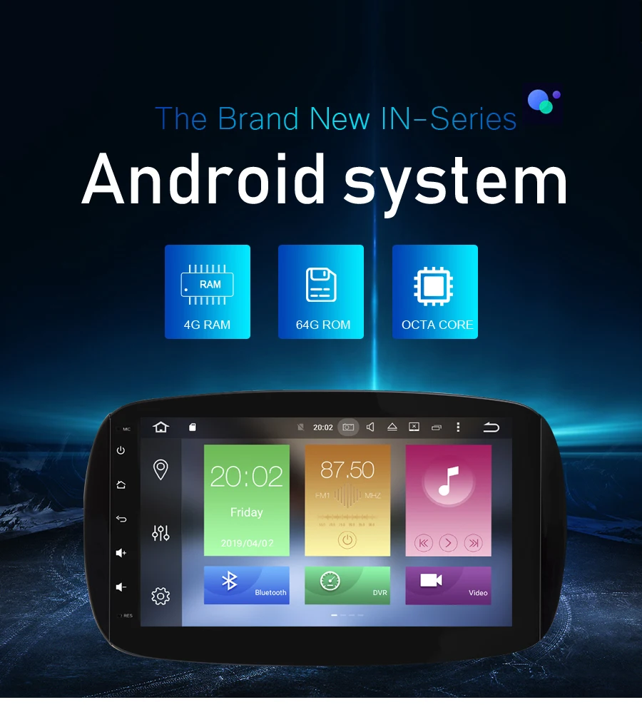 Top Android 9.0 Car Radio Multimedia For Mercedes Benz Smart Fortwo C453 A453 W453 2015-2018 DVD Player GPS Navigation Video Stereo 0