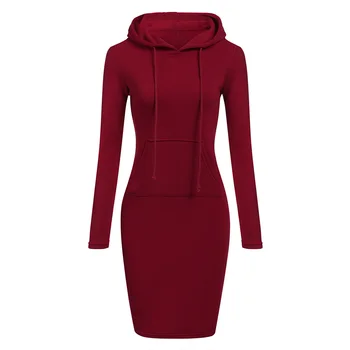 

Women Hooded Autumn Slim Long Sleeve Casual Jumper Drawstring Sweatshirt