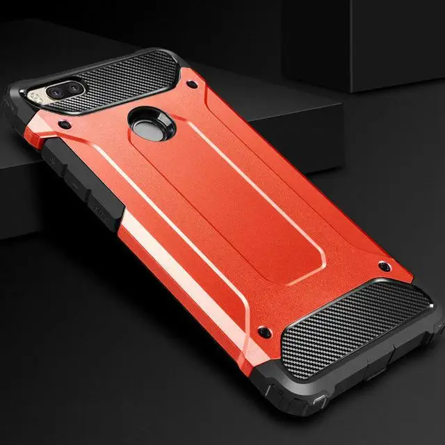 Прочный гибридный жесткий противоударный защитный чехол для телефона Xiaomi Mi6 Max3 Mi5X/Max 2/Redmi 6 5A/Note 4X 5A прочный ударопрочный чехол - Цвет: Красный