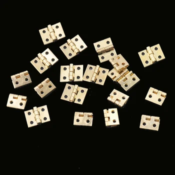 

20pcs Cabinet Door Hinges Brass Plated Mini Hinge Small Decorative Jewelry Wooden Box Furniture Accessories 8mm*10mm