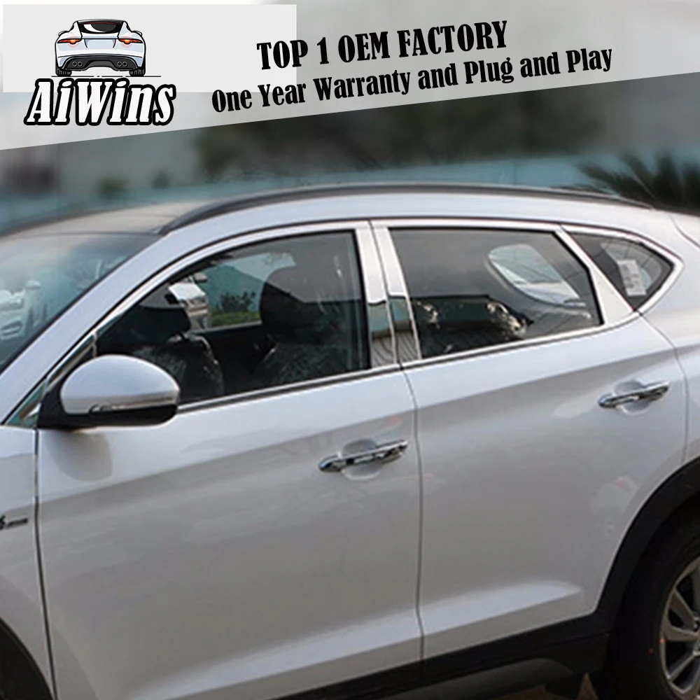 16 шт. Наклейка для окна из нержавеющей стали Hyundai Tucson 2015 2016 все рамка отделка