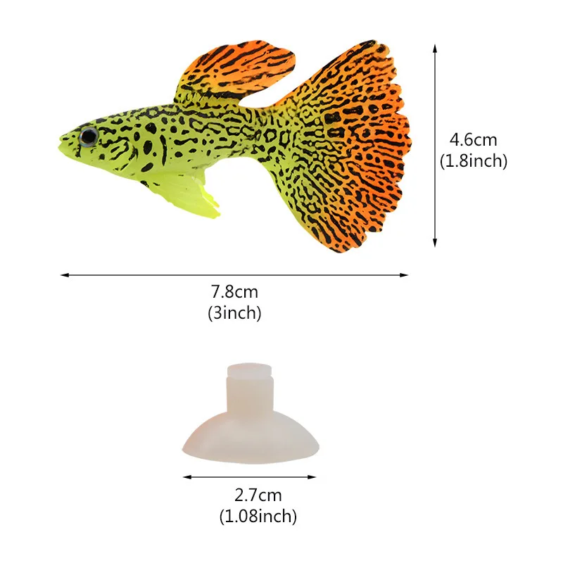 Аквариум Ландшафтные украшения искусственная рыба маленькая поддельная рыба для декораций флуоресцентный силикагель рыбка аквариум поднимает рыбы