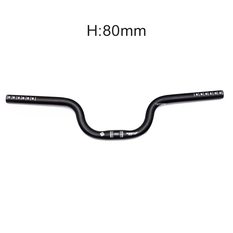 Black H80mm W540mm TWTOPSE 175g руль для велосипеда M Brompton, складная ручка для велосипеда, 25,4 мм, w540мм, h50мм, 80, 100, 140, 170 мм, AL7050, легкий - Цвет: Black H80mm W540mm