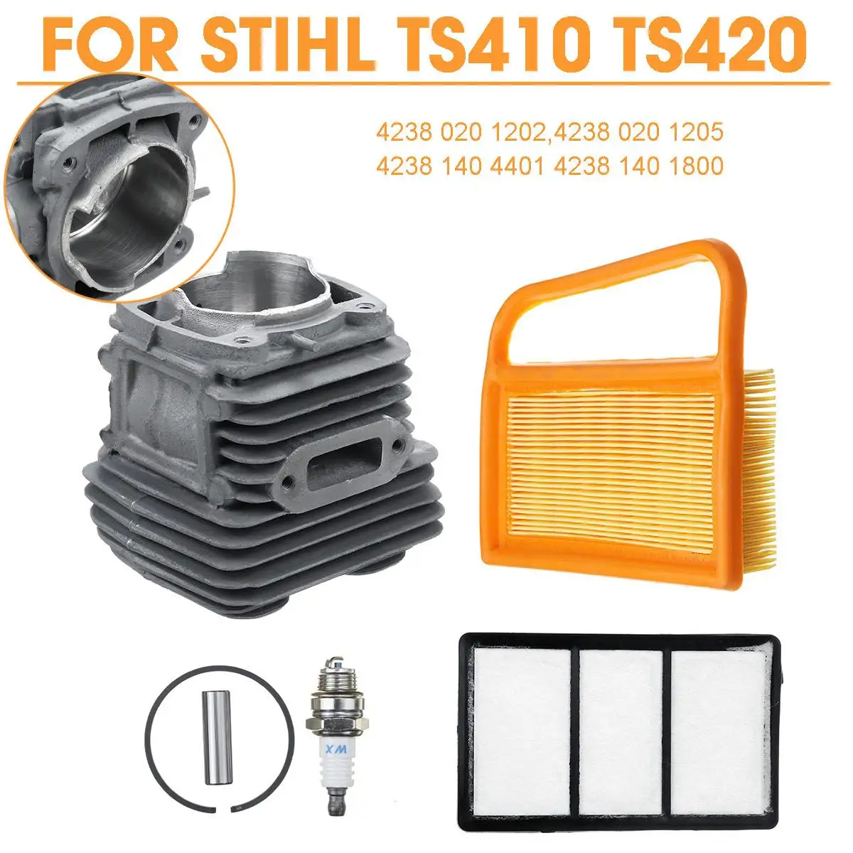 

For STIHL TS410 TS420 Lawn Mower Air Filter Kits Cleaner Replacements 4238 020 1202, 4238 020 1205 4238 140 4401 4238 140 1800