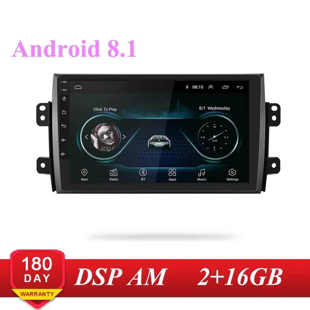 2 din android 9,0 автомобильное радио DSP 2.5D ips экран gps навигация 3g wifi для SUZUKI SX4 2006- Мультимедиа Bluetooth плеер - Цвет: 2WITH16