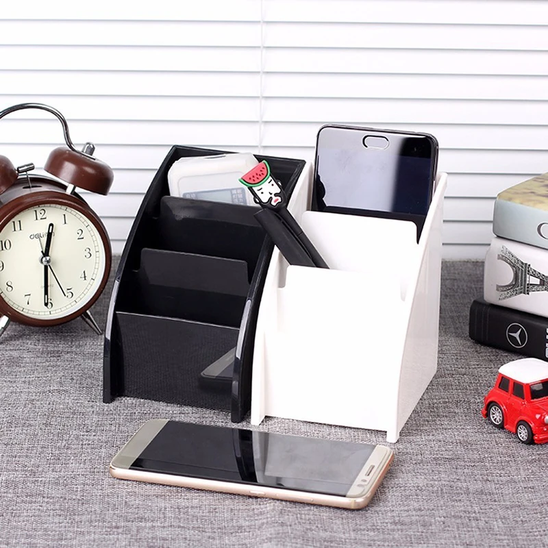 

Multifunctional Desk Remote Control Organizers Simple Washable Plastic Home Office Storage Box Makeup Debris Storage Boxes