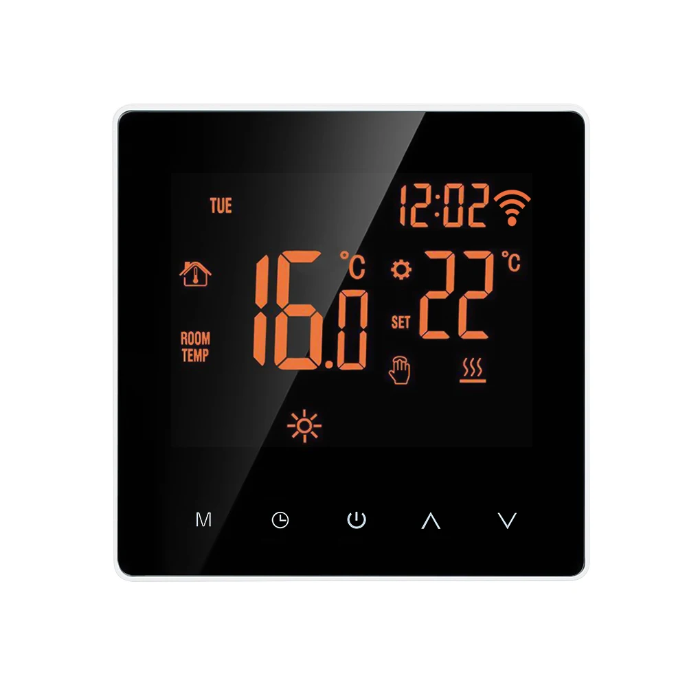 Термостат 16A Wi-Fi/NO wifi оранжевый/белый умный термостат цифровой контроль температуры Лер приложение контроль ЖК-дисплей сенсорный экран