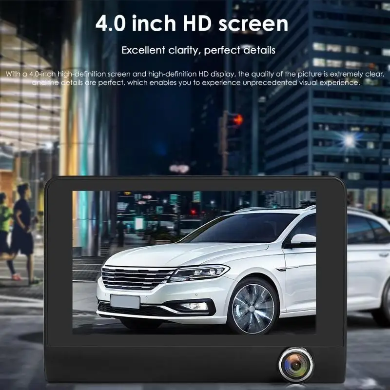 SE010 тройной объектив автомобиля dvr камера 4 дюймов TN экран WDR камера для приборной панели рекордер