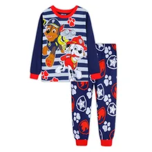 Paw patrol pijama original de algodão, desenhos animados, crianças, duas peças, seção fina, manga comprida, patrulha canina, crianças