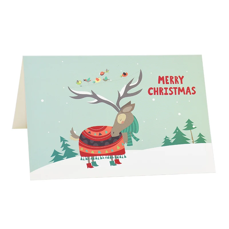 2/5 шт Счастливого Рождества, Приветствие открытка с конвертом милый Санта Клаус Снеговик с напечатанными изображениями рождественской Год Открытка для вечеринки принадлежности 8z