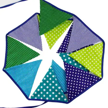 

12 Flags 3.2m Cotton Pennant For Party Wedding Pennant Bunting Banner Decor
