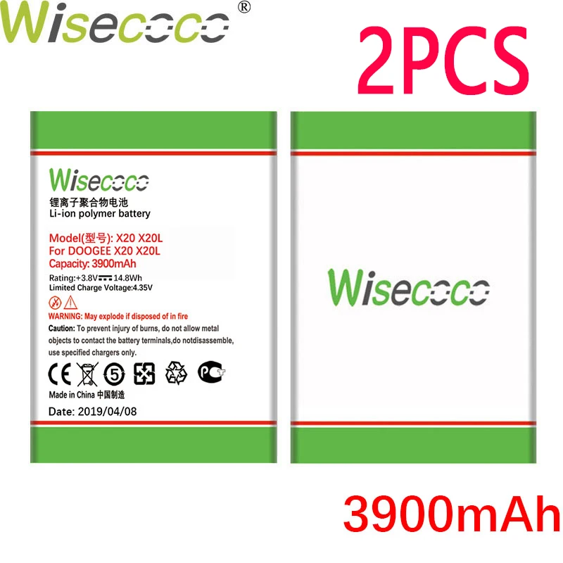 

WISECOCO 2PCS 3900mAh Battery For DOOGEE X20 X20L Phone In Stock Latest Production High Quality Battery With Tracking Number