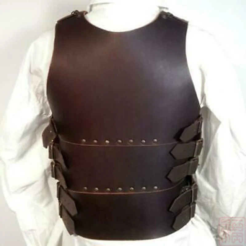 Details about   Medieval Leather Jacket Simple Armor Collectible Wearable Roman Heavy Chest Arm 
