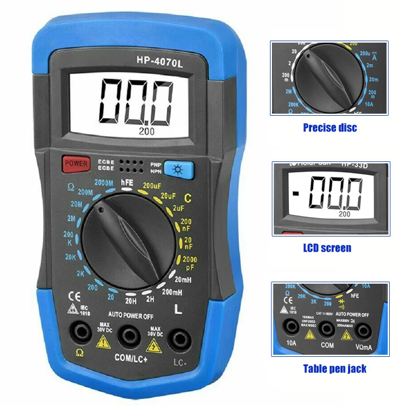 RLC Meter Inductance Capacitance Resistance Multimeter Ohm Inductor Tester Digital Insulation Tester Mete JA55 afbeelding