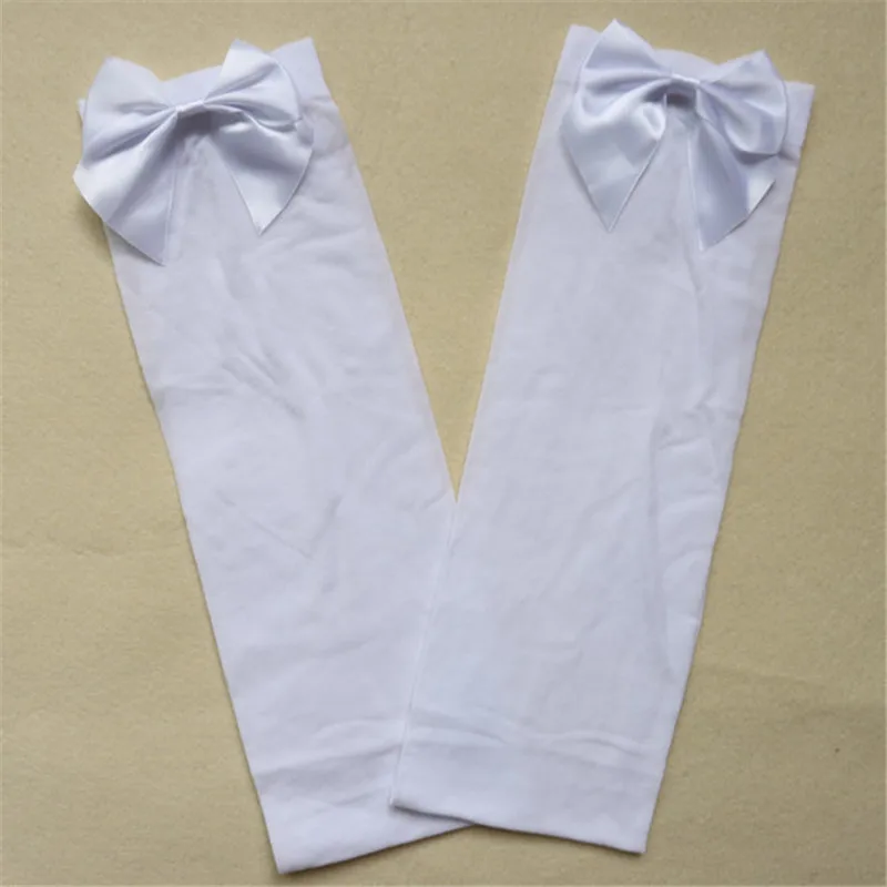 white white bow Длинные колготки выше колена с бантиком; нейлоновые чулки до бедра; прозрачные эластичные чулки для девочек; SW030 - Color: white white bow