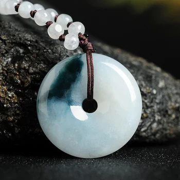 

Natural thick Zhongyu buckle yu pendant genuine A cargo fluttering blue flower safe buckle yu pendant