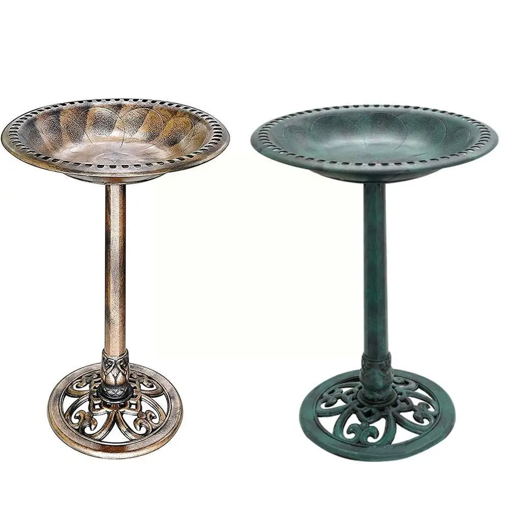 

2 In1 Pedestal Bird Bath Outdoor Garden Decor Vintage Fountain Decorative Yard Bird Garden Outdoor Art Pool Decoration