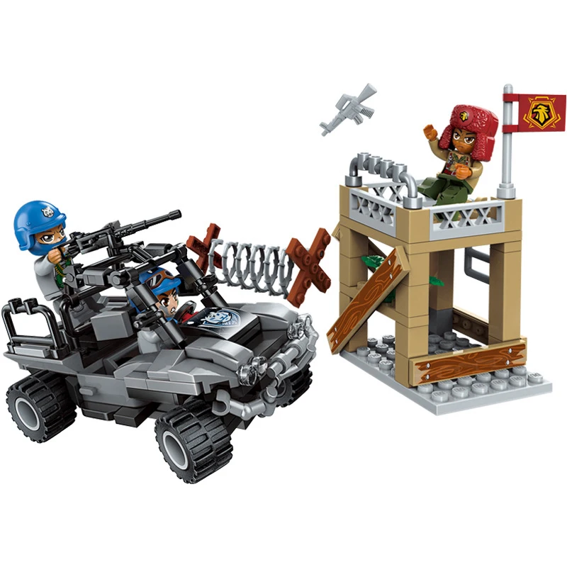 

167pcs Children's building block toys Legoingly city military Breaking through the cordon figures Bricks birthday gift