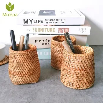 

Rattan Chopsticks Tube Tea Set Shovel Spoons Bucket Dinner Knives Forks Tableware Storage Box Home Storage Baskets Organizer