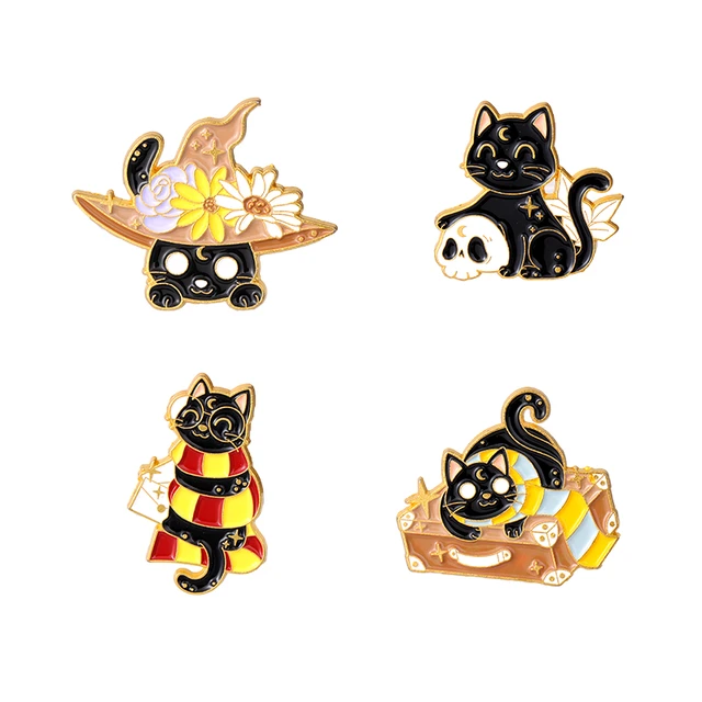 Cartoon Cat Pins Cat and Potted Flower Plant Pins Accessories Clothing  Backpack Brooch Enamel Lapel Pins Badge Wholesale - AliExpress