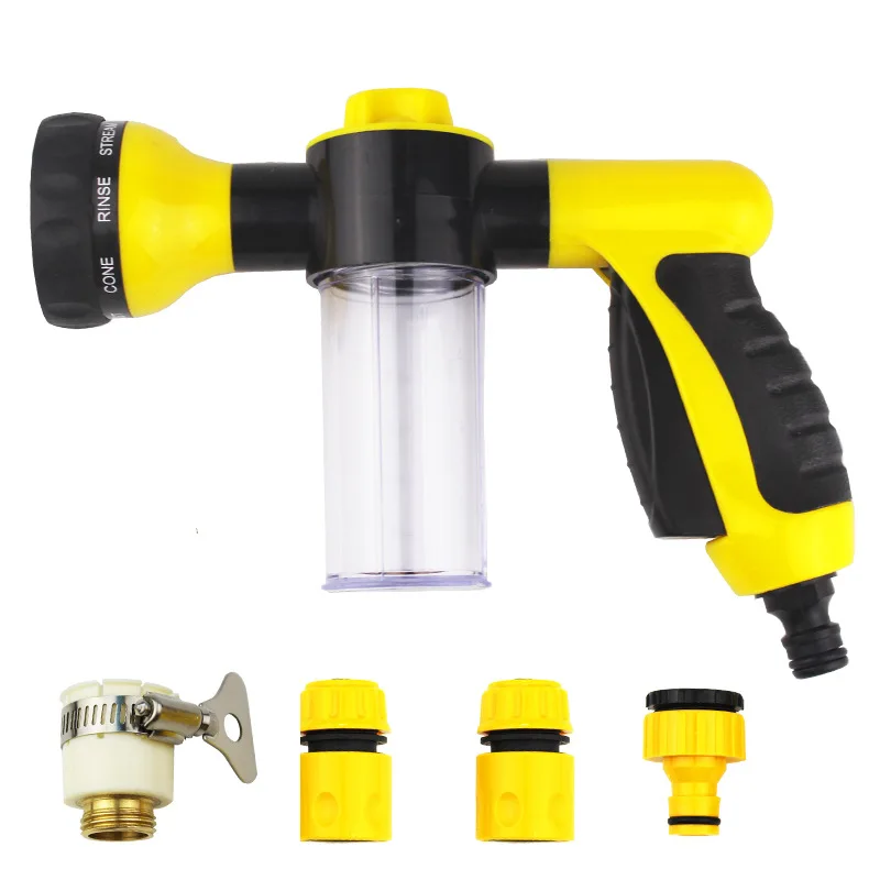 

Plastic Foam Water Gun Set Car Wash Brush Car Water Gun Hose Set Gardening Nozzle jiao cai Rushed to Spray Gun