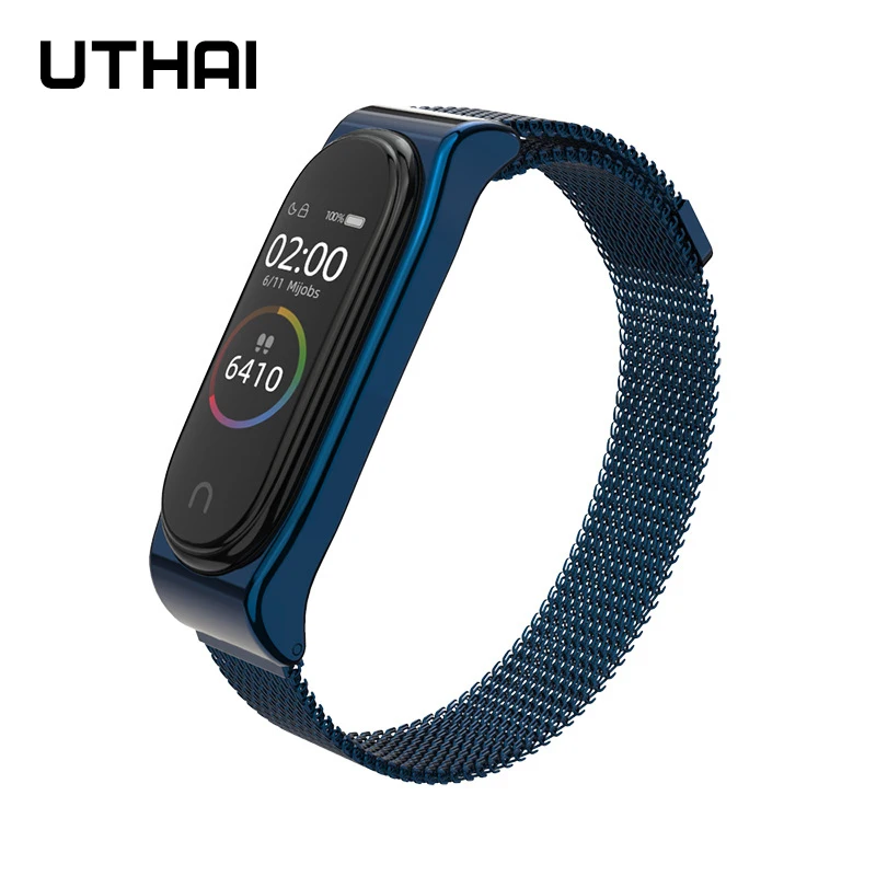 UTHAI P45 Mi Band 4 ремешок на запястье Магнитная металлическая нержавеющая сталь для